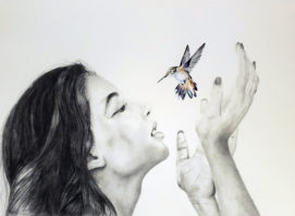 Hummingbird and Woman
